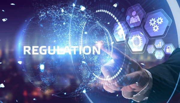 Affärsidé Teknik Internet Och Nätverkskoncept Förordning Efterlevnad Regler Lagstandard — Stockfoto