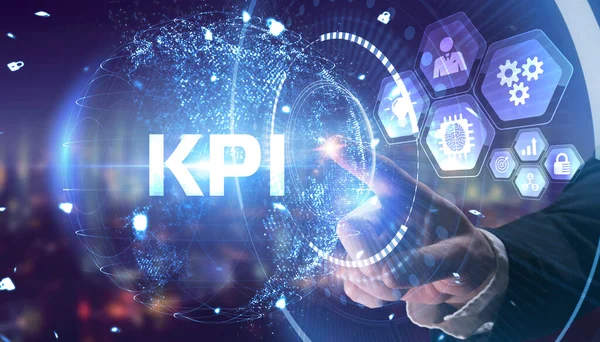 Kpi Key Performance Indicator Business Concept Affärs Teknik Internet Och — Stockfoto