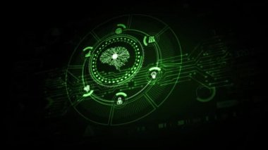Yapay zeka (yapay zeka), makine öğrenme ve modern bilgisayar teknolojileri kavramları. İş, Teknoloji, İnternet ve ağ kavramı. 