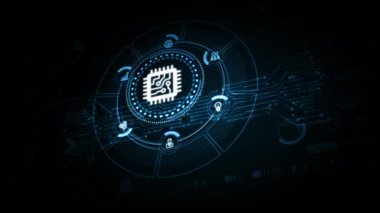 Nesnelerin interneti - IOT konsepti. İş adamı IOT ürünleri ve çözümler sunuyor. 