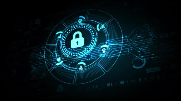 Siber Güvenlik Veri Koruması Teknolojisi Gizlilik Kavramı — Stok video