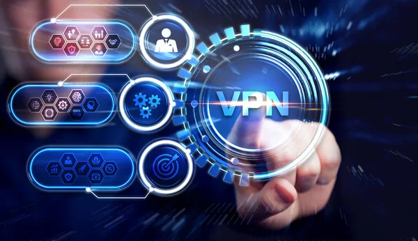 Negocios Tecnología Internet Concepto Red Seguridad Red Vpn Internet Privacidad — Foto de Stock