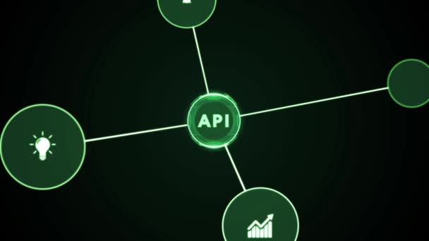 Api Interfejs Programowania Aplikacji Narzędzie Programistyczne Biznes Nowoczesne Technologie Internet — Wideo stockowe