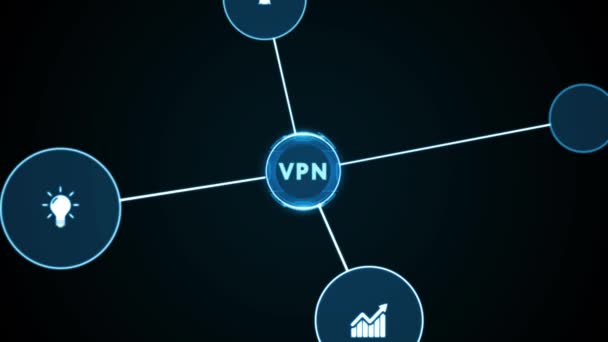 Negocios Tecnología Internet Concepto Red Seguridad Red Vpn Internet Privacidad — Vídeos de Stock