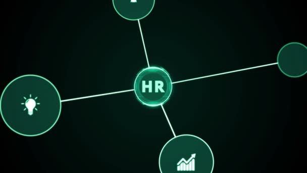 Бізнес Технології Інтернет Концепція Мережі Human Resources Управління Набір Найму — стокове відео