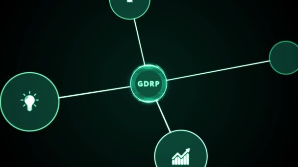 Zakelijk Technologie Internet Netwerkconcept Algemene Verordening Gegevensbescherming Avg — Stockvideo