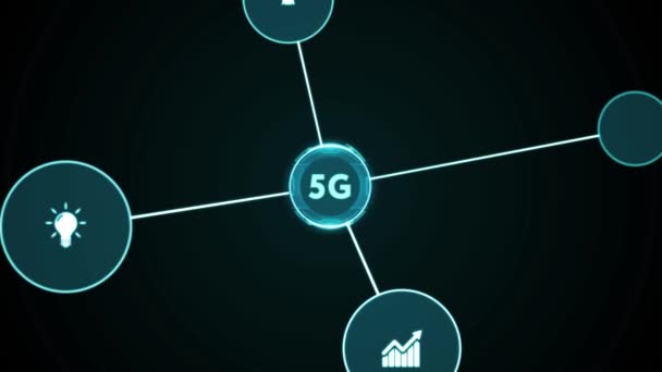 Концепция Сети Высокоскоростной Мобильный Интернет Сети Нового Поколения Бизнес Современные — стоковое видео