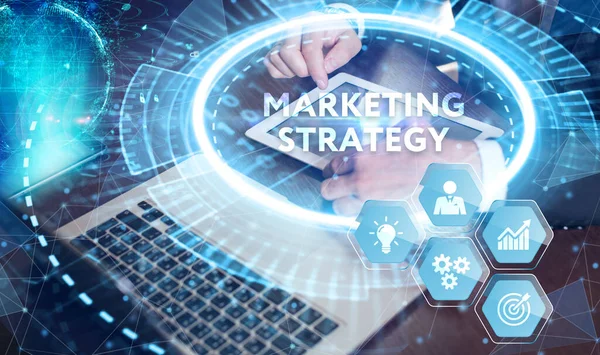 ビジネス テクノロジー インターネット ネットワークの概念 デジタルマーケティングコンテンツ企画広告戦略コンセプト — ストック写真