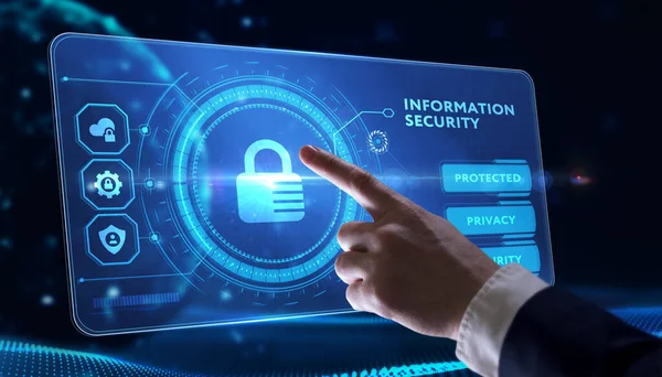 Cyber Sicurezza Protezione Dei Dati Business Tecnologia Privacy Concetto Giovane — Foto Stock