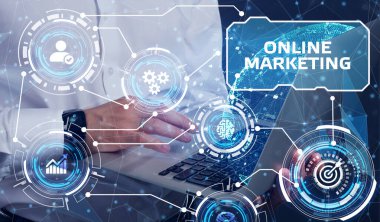 Çevrimiçi İş Konsepti için Dijital Pazarlama Teknolojisi Çözümü. İş, Teknoloji, İnternet ve ağ kavramı