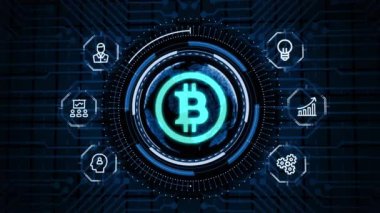 İş, Teknoloji, İnternet ve ağ konsepti. ICO İlk Para Teklifi. Bitcoin