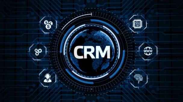 Zakelijk Technologie Internet Netwerkconcept Crm Customer Relationship Management — Stockvideo