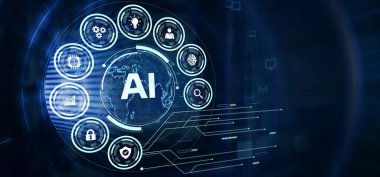 Yapay zeka ve yapay zeka kavramı. İş, modern teknoloji, İnternet ve ağ kurma kavramı. 