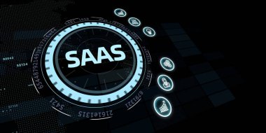 Servis SaaS olarak yazılım. Yazılım konsepti. İş, modern teknoloji, İnternet ve ağ kurma kavramı. 