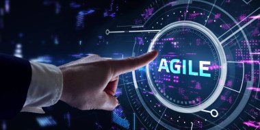 İş, Teknoloji, İnternet ve ağ konsepti. Agile Yazılım Geliştirme.