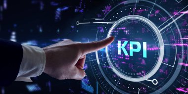 KPI İş Konsepti için Anahtar Performans Göstergesi. İş, Teknoloji, İnternet ve ağ kavramı