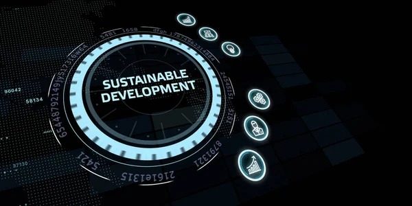 Sustainable Development Inscription Cloud Technology Concept Obchodní Technologický Internetový Síťový — Stock fotografie