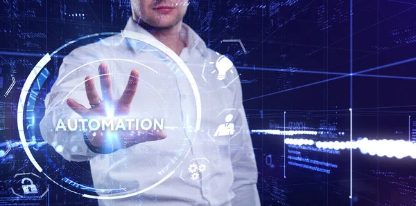 Automation Software Concept Als Een Innovatie Bedrijfsconcept Technologie Internet Netwerk — Stockfoto