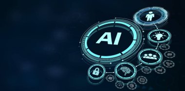 Yapay zeka ve yapay zeka kavramı. İş, modern teknoloji, İnternet ve ağ kurma kavramı.