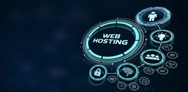 Web Hosting Die Bereitstellung Von Speicherplatz Und Zugang Für Webseiten — Stockfoto