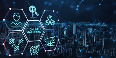 Çevrimiçi İş Konsepti için Dijital Pazarlama Teknolojisi Çözümü. İş, Teknoloji, İnternet ve ağ kavramı