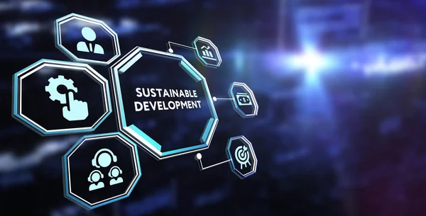 Napis Sustainable Development Koncepcja Technologii Chmury Biznes Technologia Internet Koncepcja — Zdjęcie stockowe