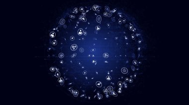 Soyut fütüristik - Modern teknoloji arka plan tasarımı konsepti. Dijital teknoloji konsepti tasarla. 3d illüstrasyon