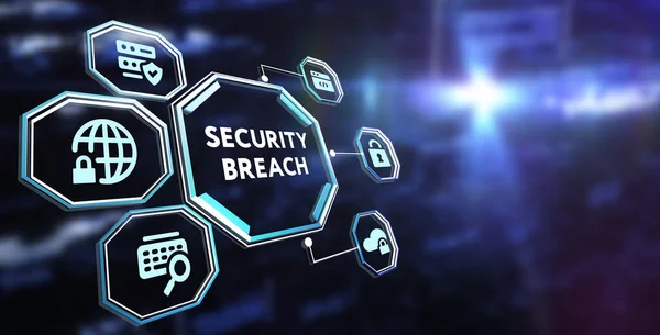 Seguridad Cibernética Protección Datos Tecnología Empresarial Concepto Privacidad Violación Seguridad — Foto de Stock