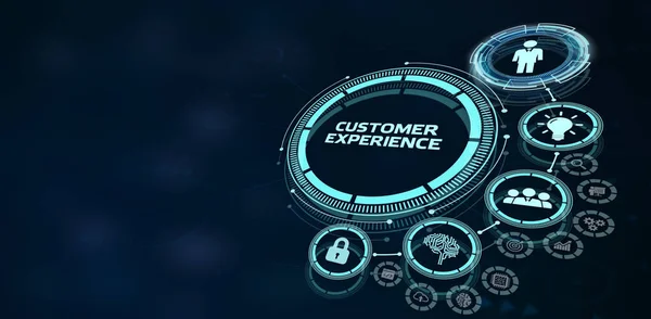 Napis Customer Experience Koncepcja Sieci Społecznościowych Biznes Technologia Internet Koncepcja — Zdjęcie stockowe