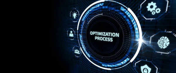 Optimizare Software Technology Process System Business Concept Conceptul Afaceri Tehnologie — Fotografie, imagine de stoc
