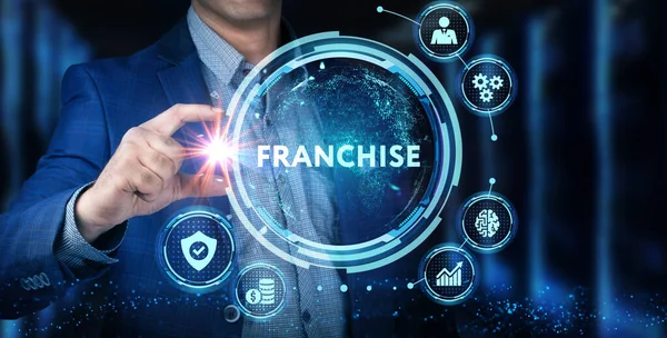 Franchise Koncepció Üzleti Technológiai Internet Hálózati Koncepció — Stock Fotó