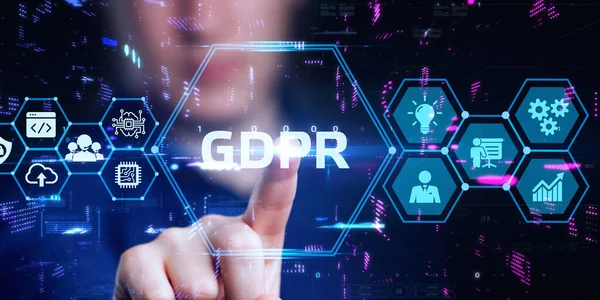 İş, Teknoloji, İnternet ve ağ konsepti. GDPR Genel Veri Koruma Düzenlemesi.