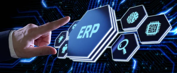 Бізнес Технології Інтернет Концепція Мережі Enterprise Resource Planning Erp — стокове фото