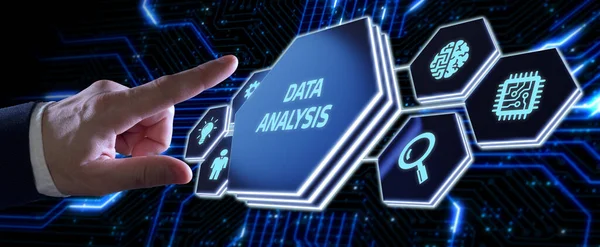 Datenanalyse Für Geschäfts Und Finanzkonzept Informationsbericht Für Die Digitale Geschäftsstrategie — Stockfoto