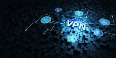 İş, Teknoloji, İnternet ve ağ konsepti. VPN ağ güvenliği internet gizlilik şifreleme kavramı.