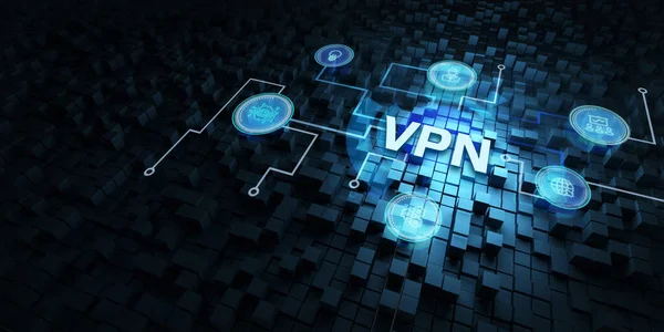 Negocios Tecnología Internet Concepto Red Seguridad Red Vpn Internet Privacidad — Foto de Stock