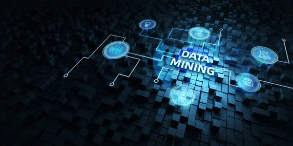 Concepto Minero Datos Negocios Tecnología Moderna Internet Concepto Networking — Foto de Stock