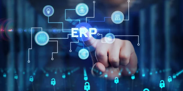 Бізнес Технології Інтернет Концепція Мережі Enterprise Resource Planning Erp — стокове фото