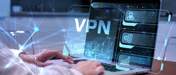 Unternehmen Technologie Internet Und Netzwerkkonzept Vpn Netzwerk Sicherheit Internet Datenschutz — Stockfoto