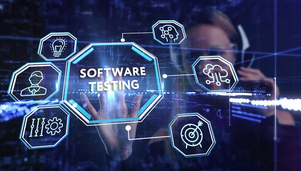 Iscrizione Software Test Sul Display Virtuale Business Tecnologia Moderna Internet — Foto Stock