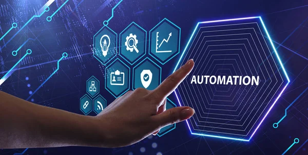 Automation Software Concept Als Een Innovatie Bedrijfsconcept Technologie Internet Netwerk — Stockfoto