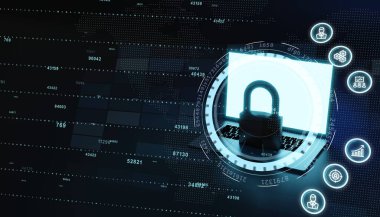 Siber güvenlik veri koruması iş teknolojisi gizlilik kavramı. 