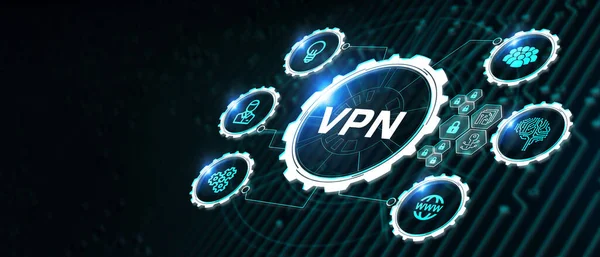 Negocios Tecnología Internet Concepto Red Seguridad Red Vpn Internet Privacidad — Foto de Stock