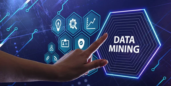 Data Mining Konzept Business Moderne Technologie Internet Und Netzwerkkonzept — Stockfoto