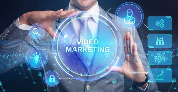 Video Marketing Advertising Concept Screen Business Technology Internet Network Concept — Stock Photo, Image