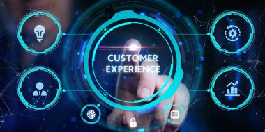 CUSTOMER Deneysel Yazı, Sosyal Ağ Konsepti. İş, Teknoloji, İnternet ve ağ kavramı.