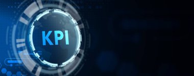 KPI İş Konsepti için Anahtar Performans Göstergesi. İş, Teknoloji, İnternet ve ağ konsepti. 3B illüstrasyon
