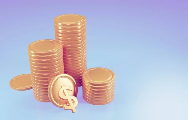 Coin Stacks Business Investment Profit Concetto Risparmio Denaro Illustrazione Rendering — Foto Stock