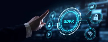 İş, Teknoloji, İnternet ve ağ konsepti. GDPR Genel Veri Koruma Düzenlemesi.