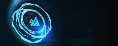 İş, Teknoloji, İnternet ve ağ konsepti. Finansal Grafik. Borsa çizelgesi. Forex Yatırım. 3B illüstrasyon